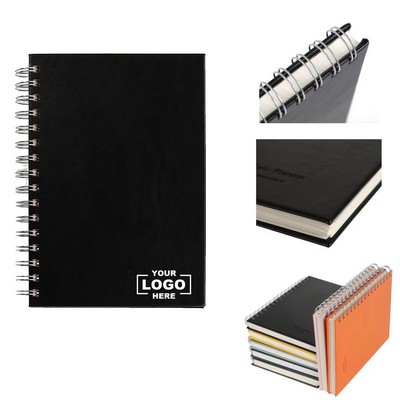 A5 Size Faux Leather Flexible Cover Spiral-Bound Notebook