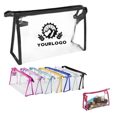 PVC Transparent Waterproof Travel Makeup Bag 9 x 6"