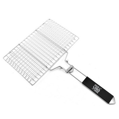 Stainless Steel Fish Grill Basket Folding BBQ Basket for Outdoor Cooking Camping Picnic