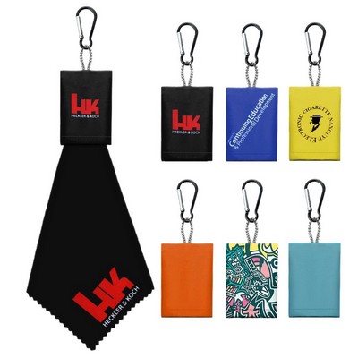 Carabiner Foldable Microfiber Lens Cleaner
