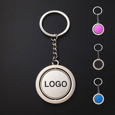 Round Rotating Metal Keychain