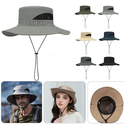 Protection Wide Brim Bucket Hat