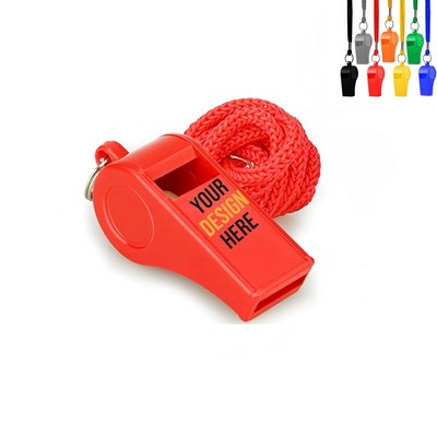 Abs Plastic Emergency Cheer Whistle With Lanyard