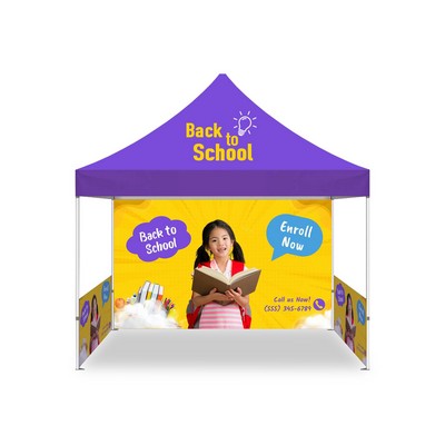 10' Custom Aluminum Canopy Tent (Topper+Frame+Double Sided Full Backwall+Sidewall+Frontwall)