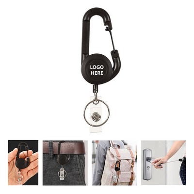 Concave Outdoor Badge Holder with Carabiner Clip