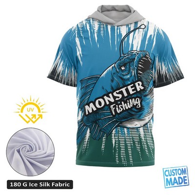 Unisex Sublimation SolarProtect Short Sleeve Hooded T-Shirt