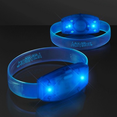 Laser Engraved - Blue "Galaxy Glow" LED Band Bracelets, Patent Pending - PRINTED