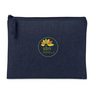 AWARE™ Recycled Cotton Zippered Pouch - Indigo Denim