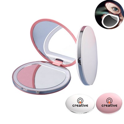 Round Foldable Led Makeup Mirror
