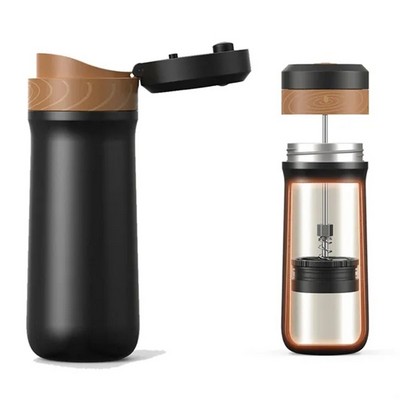 Portable French Press Car-Go Coffee Maker Insulated Bottle