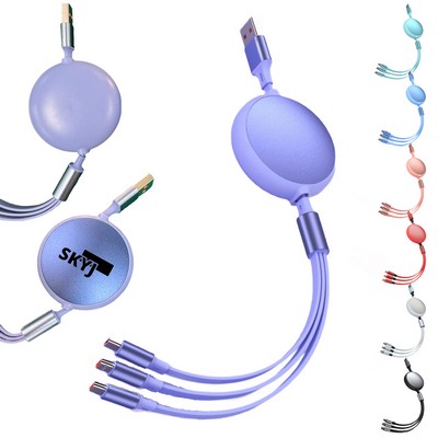 Retractable 3-In-1 Data Charging Cable