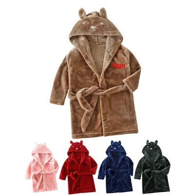 Children's Flannel Hooded Sleeping Robe – Ultra Soft & Cozy