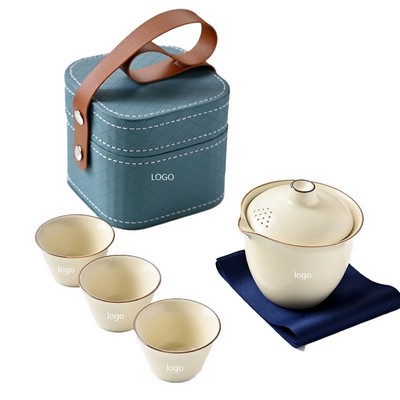 Ceramic Tea Gift Set W/ Blue Box