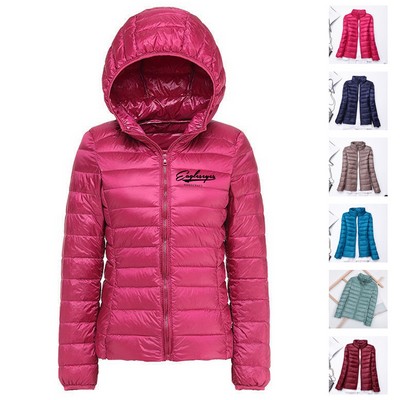 Duck Down Hooded Puffer Coat