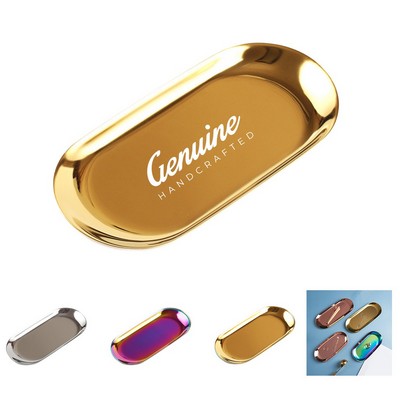 Brass-Finish Stainless Steel Decorative Tray
