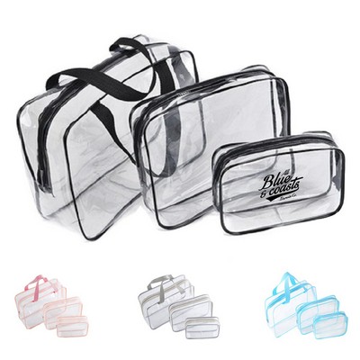 Travel Ready Clear PVC Cosmetic Bag Set