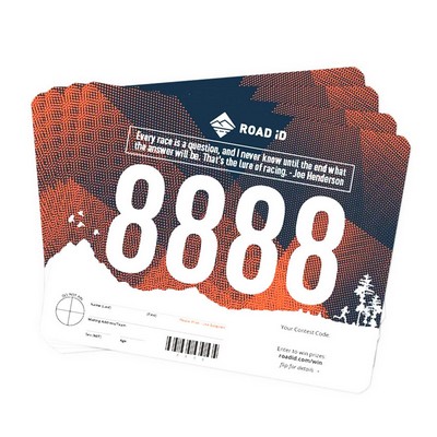 Custom 7.5 x 5.9 inch Waterproof Paper Race Numbers Bib Bike Number with Safety Pins