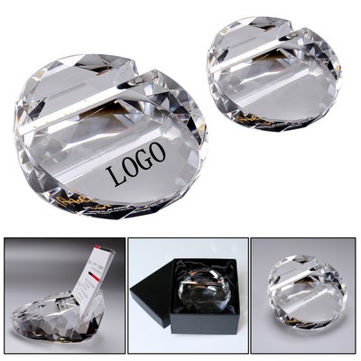 Round K9 Crystal Business Card Holder
