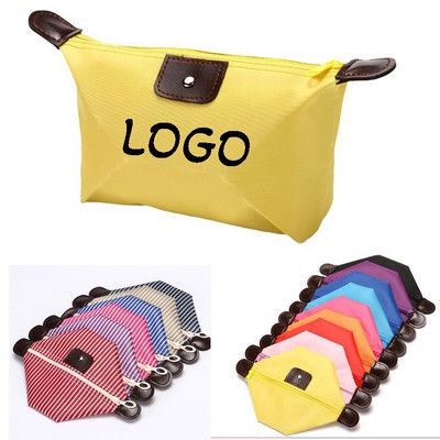Water Resistant Nylon Dumpling Toiletry Cosmetic Make Up Bathroom Bag Screen/Heat Transfer