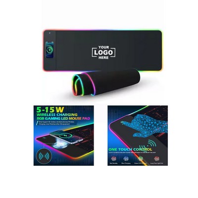 15W Fast-Charge RGB Gaming Mouse Pad with Foldable Qi Port