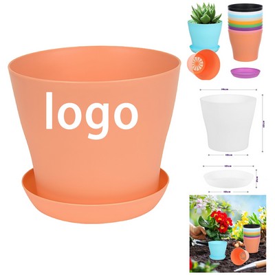 Plastic Flower Pot with Water Storage Tray – Multiple Sizes, Custom Logo