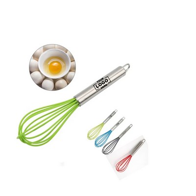 Stainless steel handle silicone egg beater, mixer, baking utensil