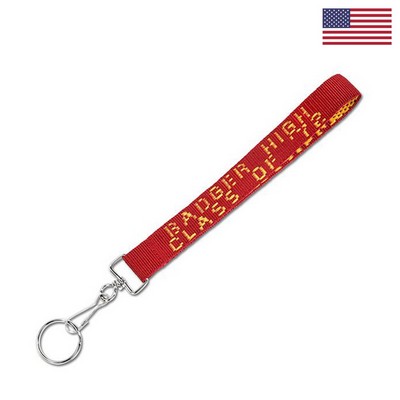 6-1/2" Woven Key Strap w/ Swivel Snap & Split Ring - "Classic" Weave