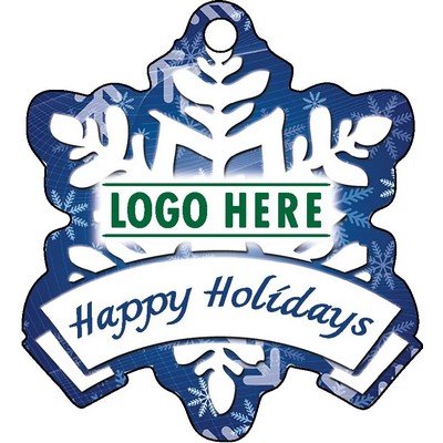 1/4" Recycled Wood Ornaments-Snowflake with Banner