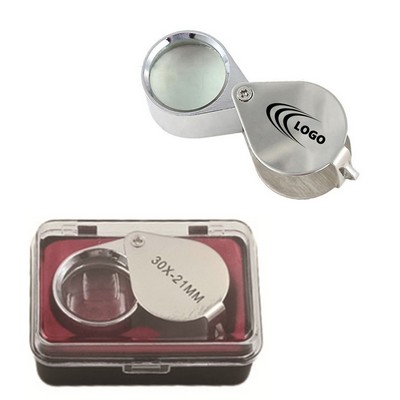 10x-30x Folding Metal Jewelry Glass Lens Magnifier