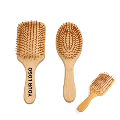 Bamboo Paddle Comb With Air Cushion 10" x 3.5"