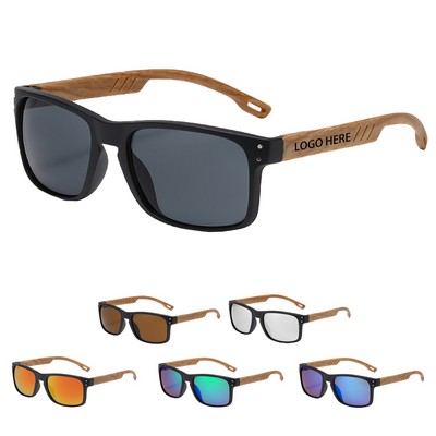Retro Square Wooden UV Protection Sunglasses