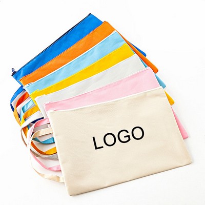 A4 Zippered Canvas Document Folder