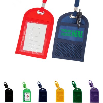 Slim Badge Holder with Window Pouch