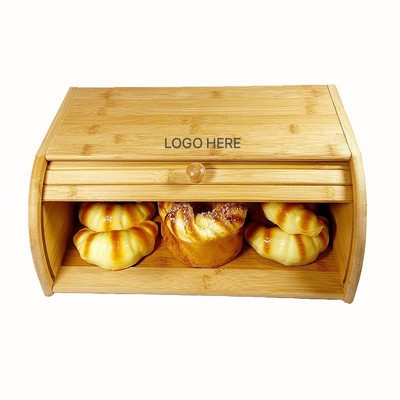 Large Bamboo Bread Box Kitchen Storage Container