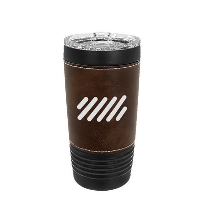 Polar Camel 20 oz. Leatherette Tumbler w/ Slider Lid