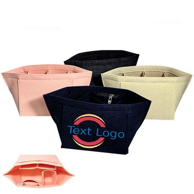Felt Cloth Zipper Makeup Insert Bag