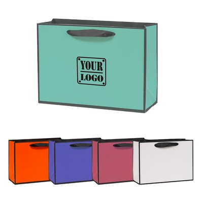 Custom Paper Tote Bag w/Trim