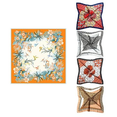 Full Color Silk Square Scarf(Ocean)