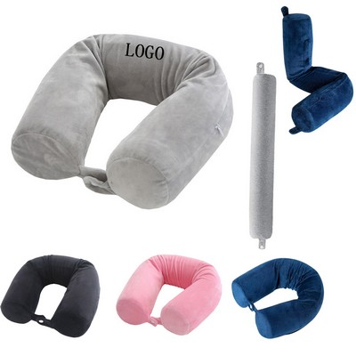 Memory Foam Travel Neck Pillow with Washable Cover