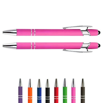 Soft-Touch Aluminum Pen w/ Stylus