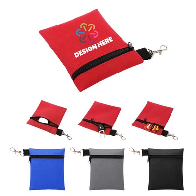 Professional Zipper Golf Ball Pouch Bag