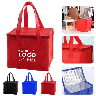 Non Woven Insulated Cooler Bag W/ Aluminum Foil For Food Storage