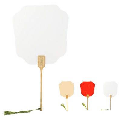 Wooden Handle DIY Paper Handheld Fan