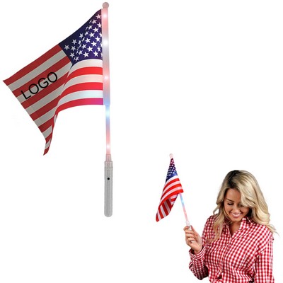 Custom 12"x 18" LED Light Up Flashing American Flag