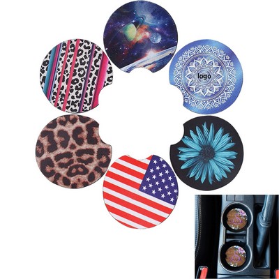 Custom Neoprene Car Coasters With Full Color Or Solid Design