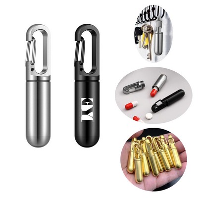 Stainless Steel Carabiner Pill Box