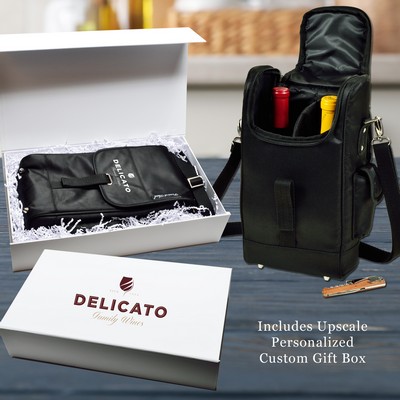 Double Wine Cooler Bag with Corkscrew