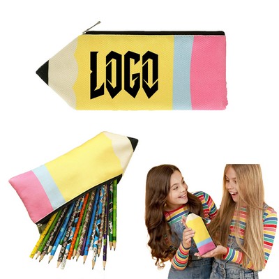 Portable Pencil Shaped Cute Pencil Case With Zipper