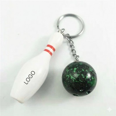 Bowling Keychain Mini Plastic Sports Keyring Colorful Simulation Key Holder Fun Bag Pendant