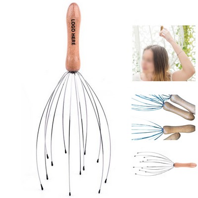 Handheld Wooden Head Massager